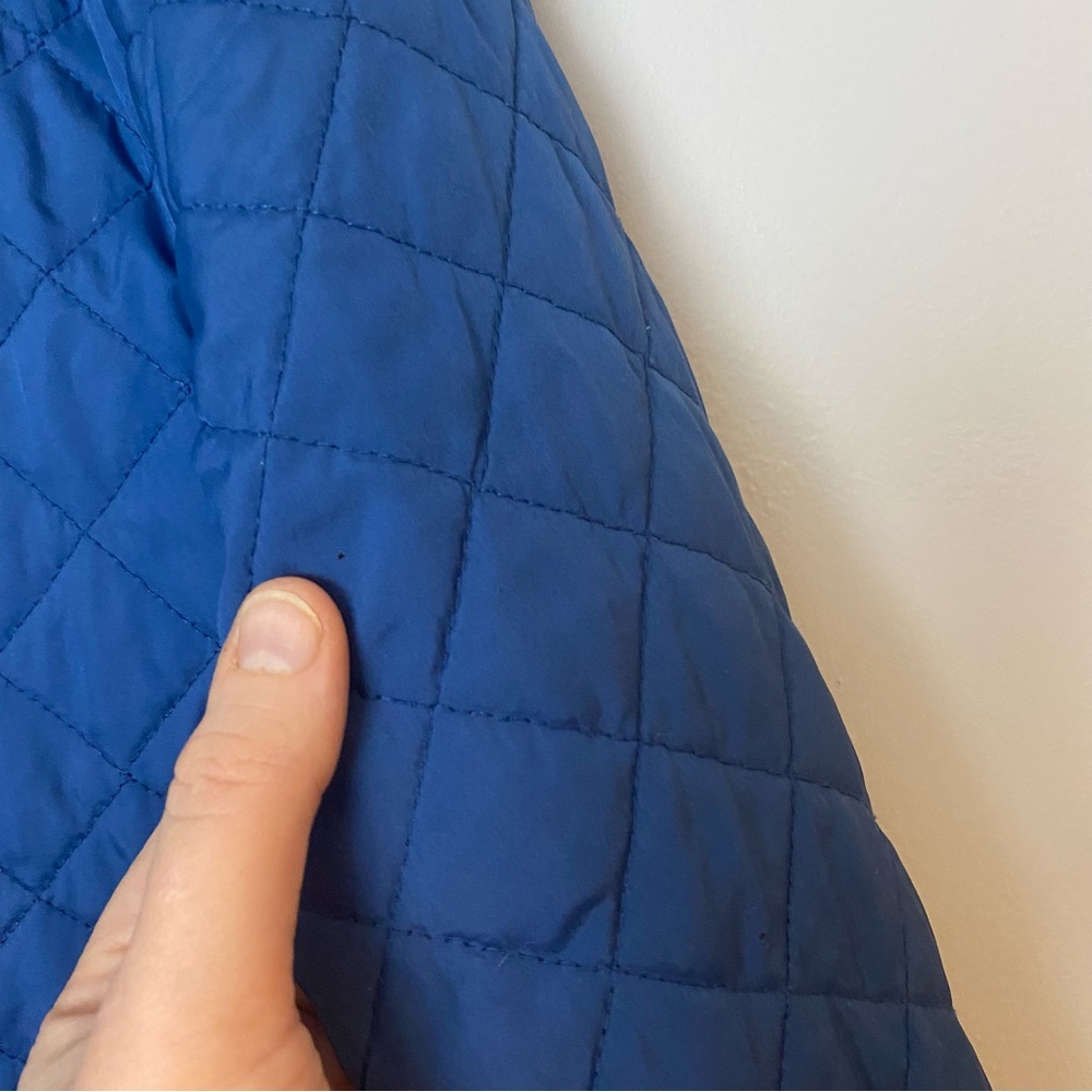 Lands End Quilted Zip Snap Jacket Barn Chore Coat Classic Heritage Puffer Blue M - Picture 13 of 16
